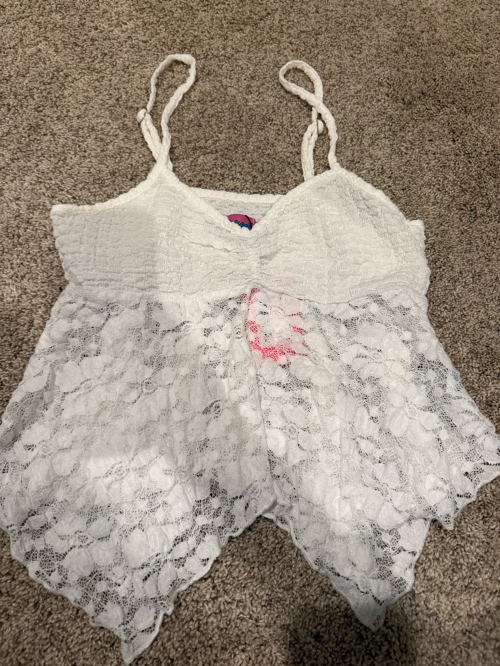 Edikted White Lace Peplum Camisole